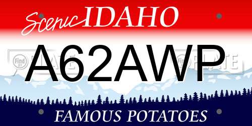 A62AWP Idaho License Plate