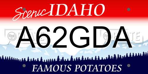 A62GDA Idaho License Plate