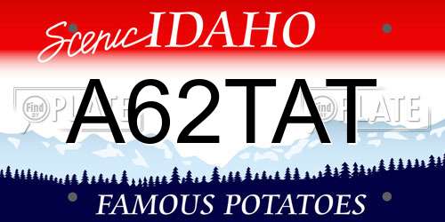 A62TAT Idaho License Plate