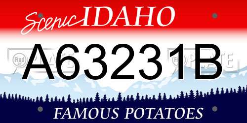 A63231B Idaho License Plate