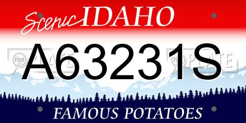 A63231S Idaho License Plate