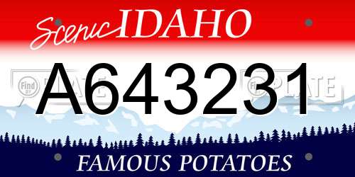 A643231 Idaho License Plate