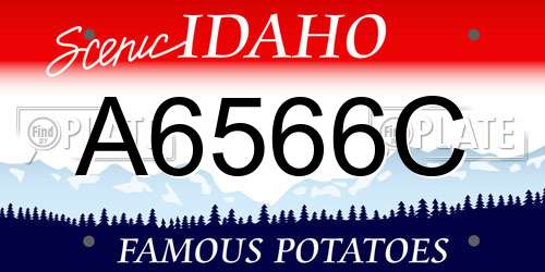 A6566C Idaho License Plate