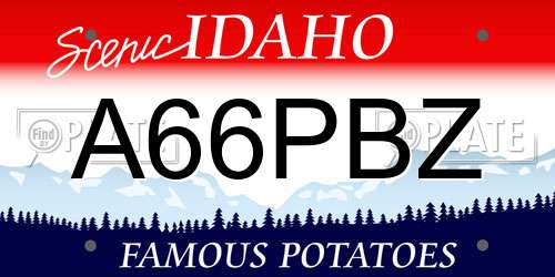 A66PBZ Idaho License Plate