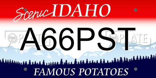 A66PST Idaho License Plate