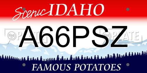 A66PSZ Idaho License Plate