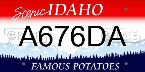 A676DA Idaho License Plate