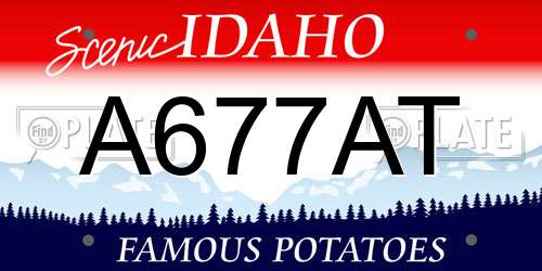 A677AT Idaho License Plate