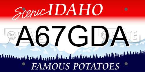 A67GDA Idaho License Plate