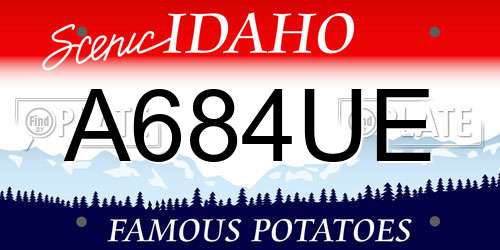 A684UE Idaho License Plate