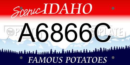 A6866C Idaho License Plate
