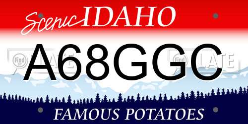 A68GGC Idaho License Plate