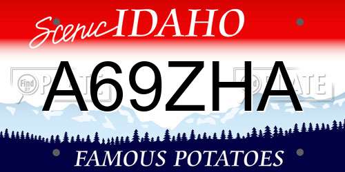 A69ZHA Idaho License Plate