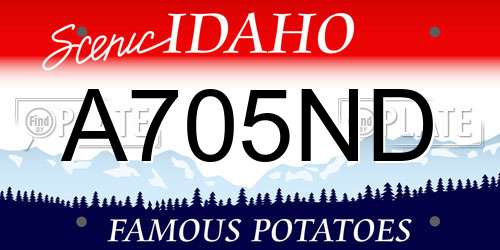 A705ND Idaho License Plate