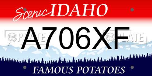 A706XF Idaho License Plate