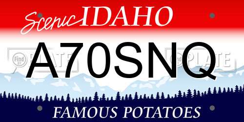 A70SNQ Idaho License Plate