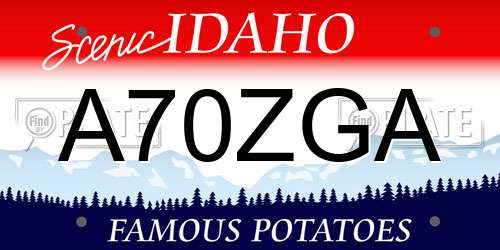 A70ZGA Idaho License Plate