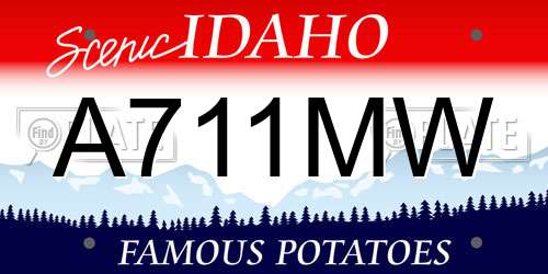 A711MW Idaho License Plate