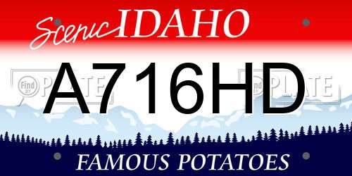 A716HD Idaho License Plate