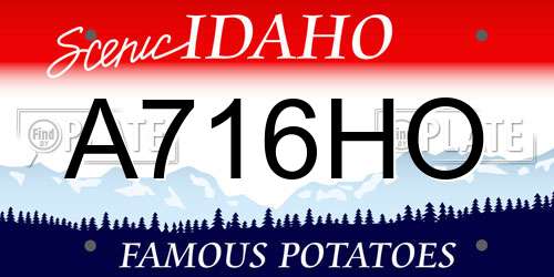 A716HO Idaho License Plate