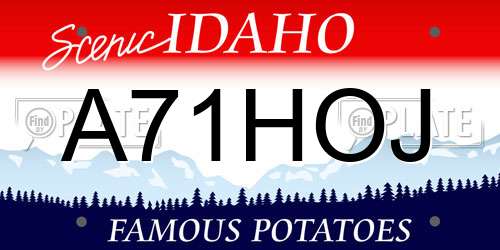 A71HOJ Idaho License Plate