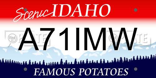 A71IMW Idaho License Plate