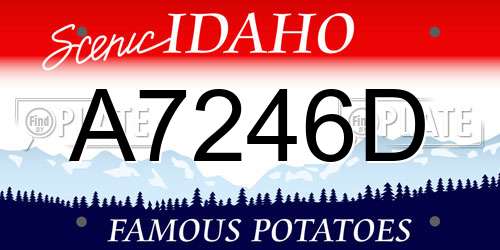 A7246D Idaho License Plate