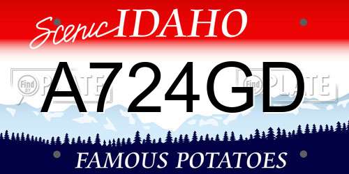 A724GD Idaho License Plate
