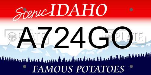 A724GO Idaho License Plate