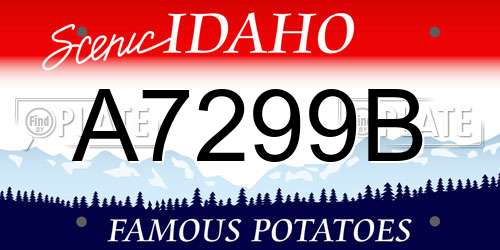 A7299B Idaho License Plate