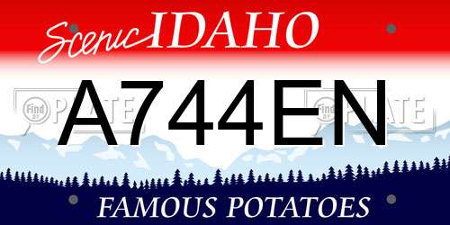 A744EN Idaho License Plate