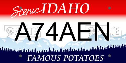 A74AEN Idaho License Plate