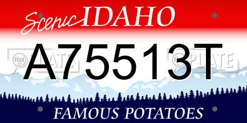 A75513T Idaho License Plate