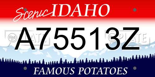 A75513Z Idaho License Plate