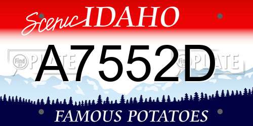 A7552D Idaho License Plate