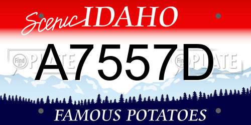 A7557D Idaho License Plate