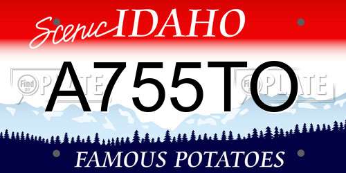A755TO Idaho License Plate