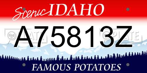 A75813Z Idaho License Plate