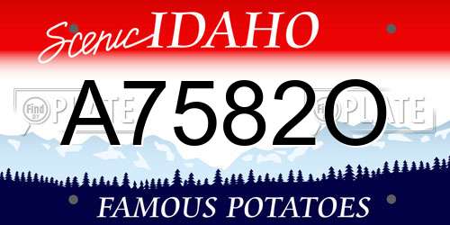 A7582O Idaho License Plate