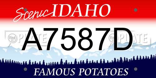 A7587D Idaho License Plate