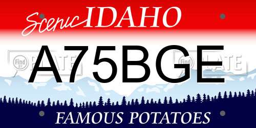A75BGE Idaho License Plate