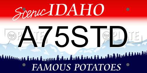 A75STD Idaho License Plate