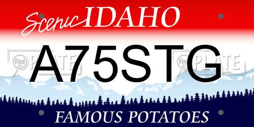 A75STG Idaho License Plate