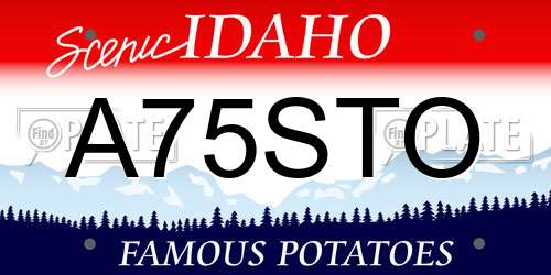 A75STO Idaho License Plate