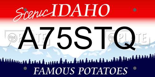 A75STQ Idaho License Plate