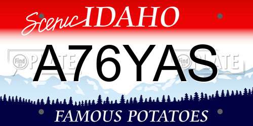 A76YAS Idaho License Plate