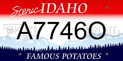 A7746O Idaho License Plate