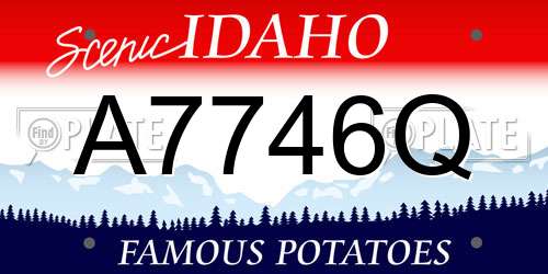 A7746Q Idaho License Plate