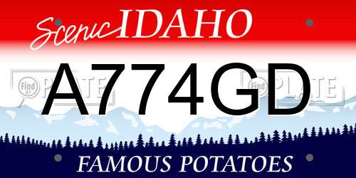 A774GD Idaho License Plate