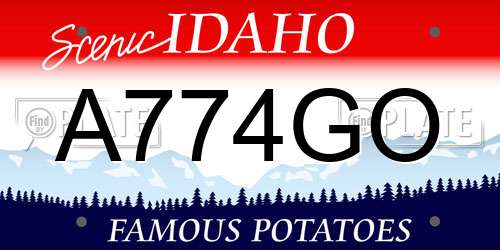 A774GO Idaho License Plate